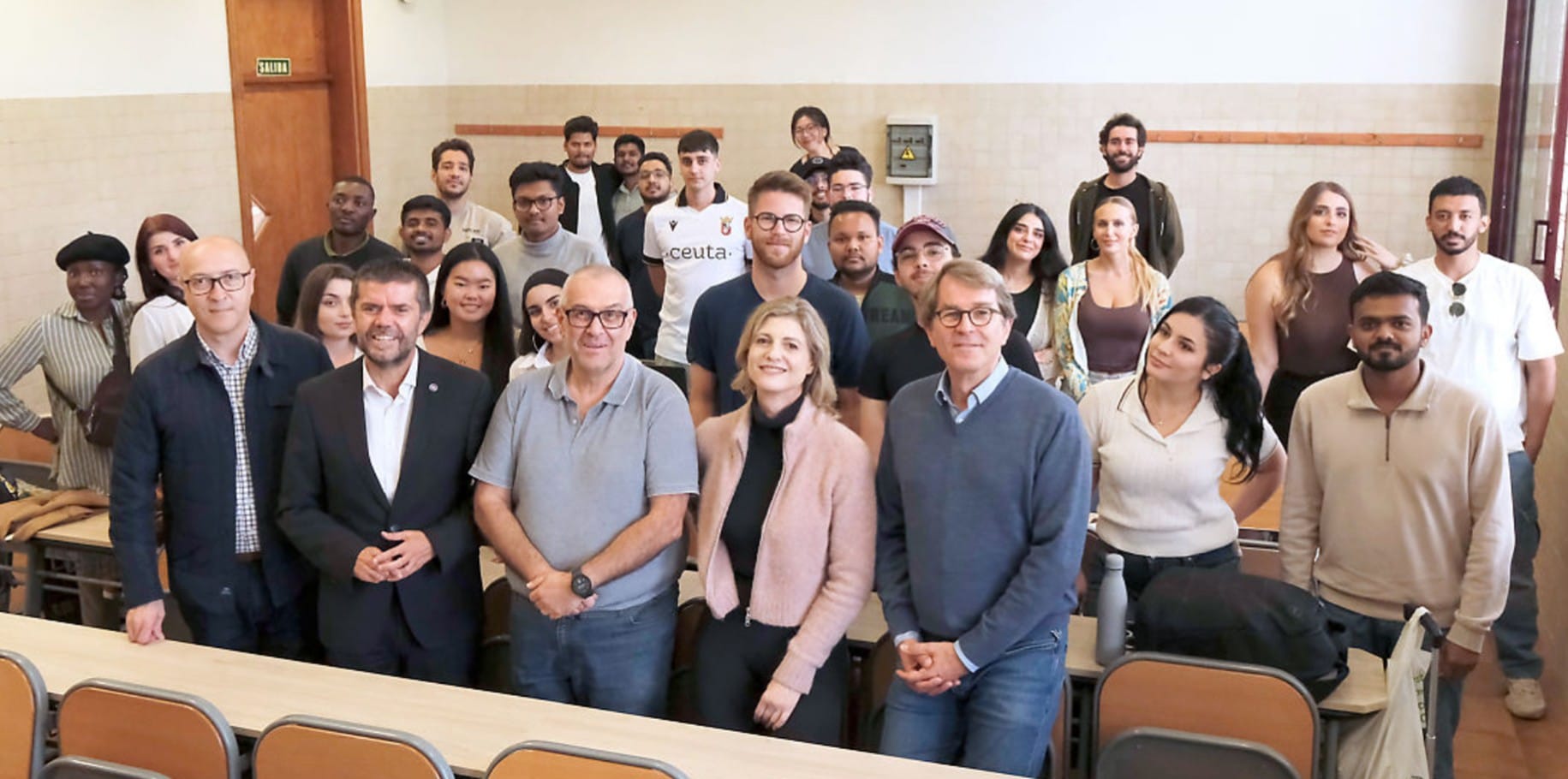 CIB25 cohort with ULL Rector Francisco Javier García Rodríguez and Prof. Rodrigo Trujillo